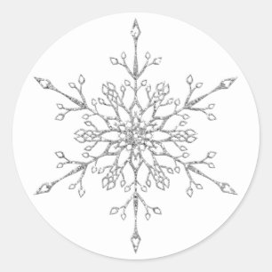 Adesivo Elegante Floco de Neve de Natal com Brilho Pratead