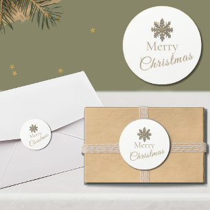 Adesivo Elegante Floco de Neve de Natal em Ouro Branco