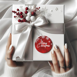 Adesivo Elegante Flocos de neve do Natal Vermelho