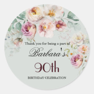 Adesivo Elegante Floral Aquarela Boas-Vindas de 90º Aniver