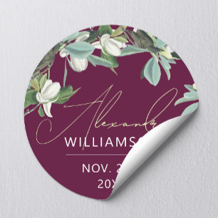 Adesivo Elegante Floral Burgundy Branco E Verde