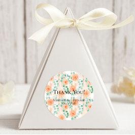 Adesivo Elegante Floral de Pêssego e Verdura de Eucalipto