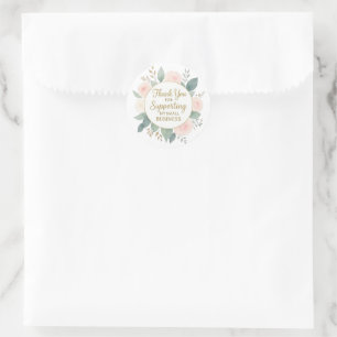 Adesivo Elegante Floral em Aquarela Obrigado por Apoiar