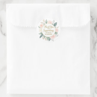 Adesivo Elegante Floral em Aquarela Obrigado por Apoiar