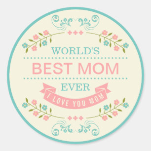 Adesivo Elegante Floral - O melhor Dia de as mães da Mãe