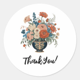 Adesivo Elegante Floral Obrigado Personalizado
