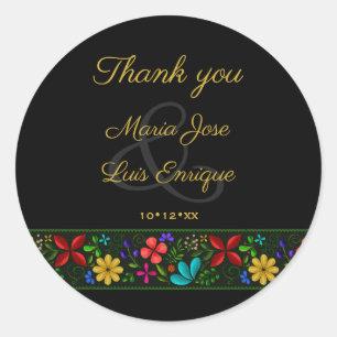 Adesivo Elegante Floral Preto Dourado Latino Americano Obr