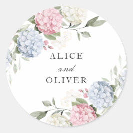 Adesivo Elegante Floral Rosa & Azul Hydrangea Envelope