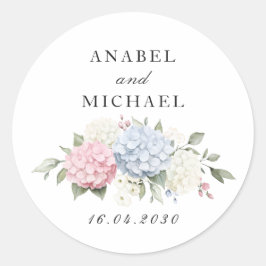 Adesivo Elegante Floral Rosa & Azul Hydrangea Envelope