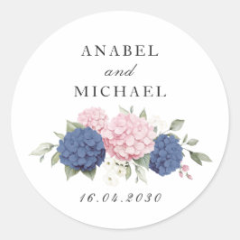 Adesivo Elegante Floral Rosa & Azul Hydrangea Envelope