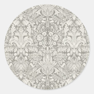 Adesivo elegante formal brocado de renda damasco branco