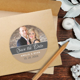 Adesivo Elegante Foto Save the Date Casamento