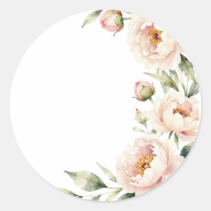Adesivo Elegante fundo floral de peônia corada em aquarela