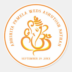 Adesivo Elegante Ganesha de Casamento Hindu