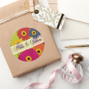 Adesivo Elegante Gerber Daisy Wedding Stickers