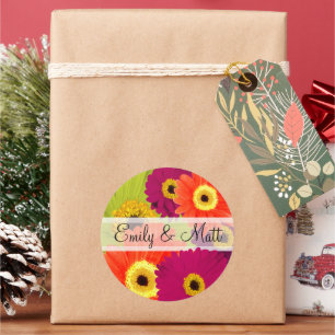 Adesivo Elegante Gerber Daisy Wedding Stickers