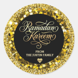 Adesivo Elegante Glitter Dourado Preto Ramadan