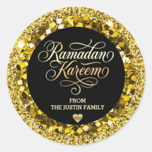 Adesivo Elegante Glitter Dourado Preto Ramadan