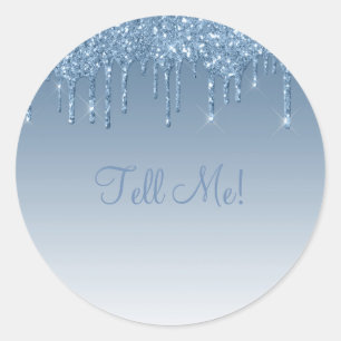 Adesivo Elegante Glitter Girly Ombré Script Blue Bling Gl