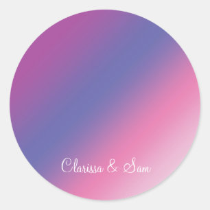 Adesivo elegante gradiente azul-roxo, cor-de-rosa, cor