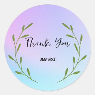 Adesivo Elegante gradiente floral aquarela Obrigado nome