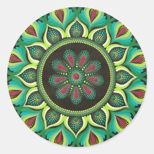 Adesivo Elegante Green Mandala | Bohemian Zen Minimalist (Frente)