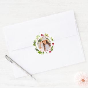 Adesivo Elegante Greenery Botanical Holiday Foto