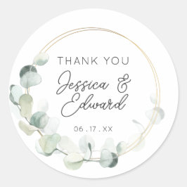 Adesivo Elegante Greenery Obrigado A Favor Moderno Do Casa