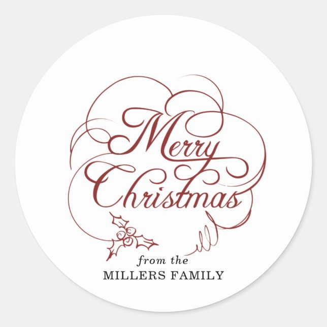 Adesivo Elegante Holly Felry Natal (Frente)