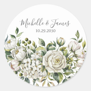 Adesivo Elegante Hortênsia Rosa Floral Casamento em aquare