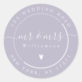 Adesivo Elegante Lavanda de Caligrafia Sr. e Sra. Endereço