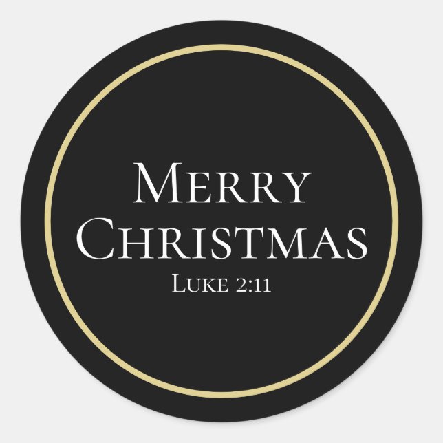 Adesivo Elegante Luke 2:11 Natal Dourado Preto (Frente)