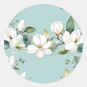 Adesivo Elegante Magnolia e Greenery Garland