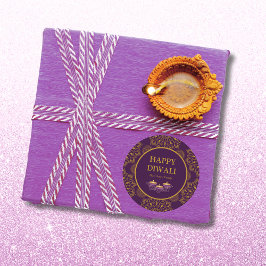 Adesivo Elegante mandala diyas hindu e púrpura diwali