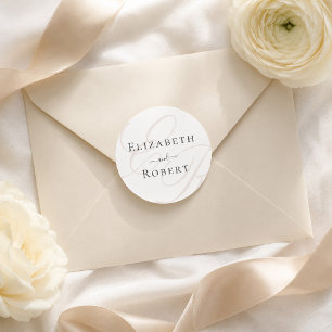 Adesivo Elegante Minimalista Bodas Monograma Bege