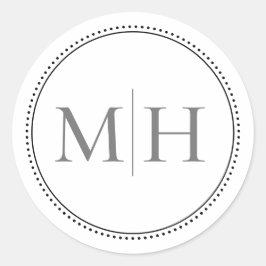 Adesivo Elegante Minimalista Borda Pontilhada Monograma Ci