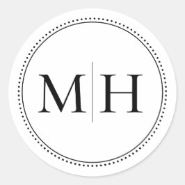 Adesivo Elegante Minimalista Borda Pontilhada Monograma Pr