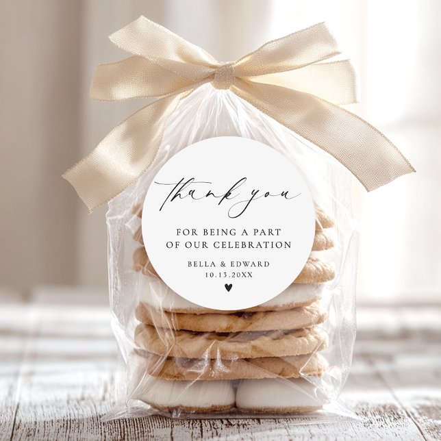 Adesivo Elegante Minimalista Obrigado Casamento (Criador carregado)