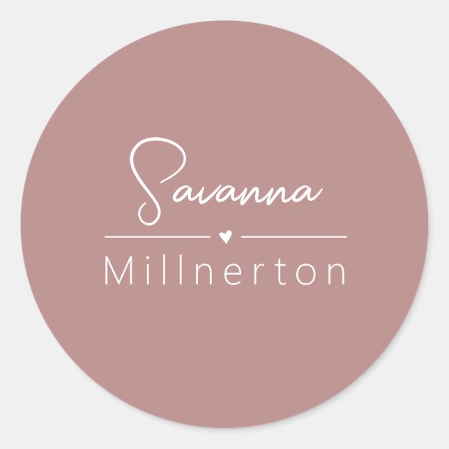 Adesivo Elegante Mínimo Moderno Neutro Monograma (Frente)