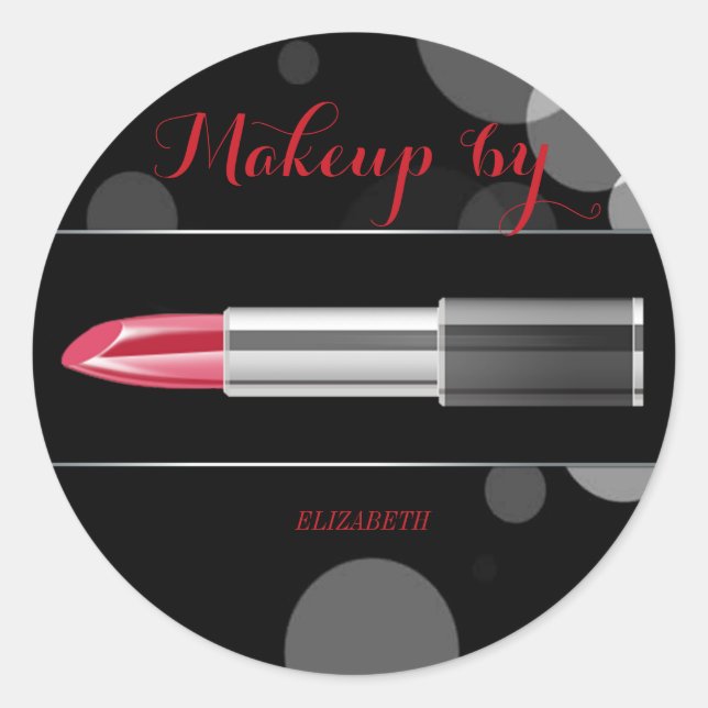 Adesivo Elegante Moder Girly,Artista Makeup,Red Lipstick (Frente)