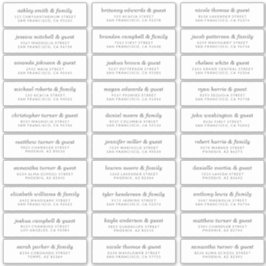 Adesivo Elegante Modern Chic Weding Guest Address (Nome de