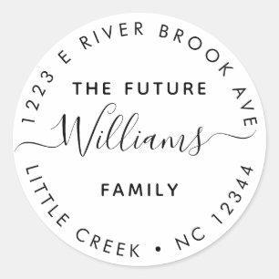 Adesivo Elegante Modern Future Sr. e Sra. Rótulo de Endere
