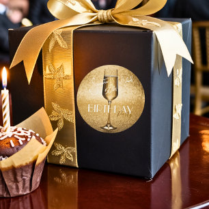 Adesivo Elegante Moderno Dourado Adulto, Partido Surpresa 