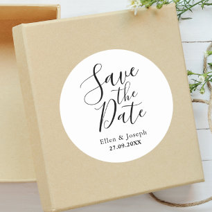 Adesivo Elegante Moderno Personalizado Salve a Data de Cas