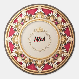 Adesivo Elegante Moldura Circular Dourada