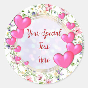 Adesivo Elegante Moldura Dourada com Coração Vermelho: par