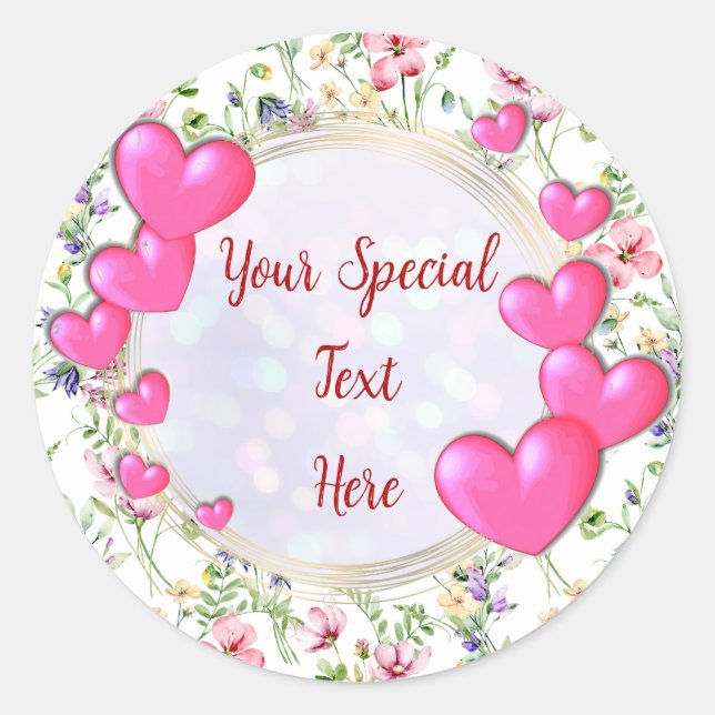 Adesivo Elegante Moldura Dourada e Coração Vermelho: para  (Frente)