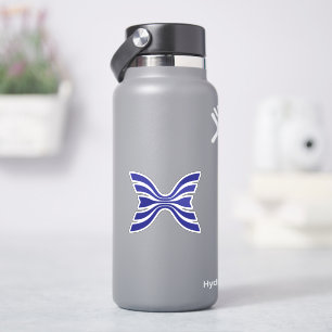Adesivo Elegante Monograma de Letra X com Linha Azul
