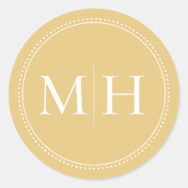 Adesivo Elegante Monograma Dourado Minimalista com Borda P