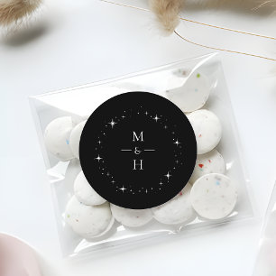 Adesivo Elegante Monograma Estelar Celestial Casamento